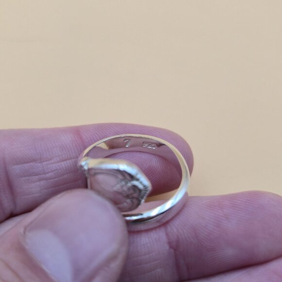 Size 7 Sterling Silver Hefty Simple Spoon Band Ring A5262 - Picture 5 of 8